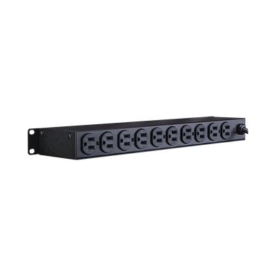 PDU Básico Para Distribución de Energía, Con 10 Tomas NEMA 5-15R Traseras, 1UR, 15 Amp, 120 Vca
