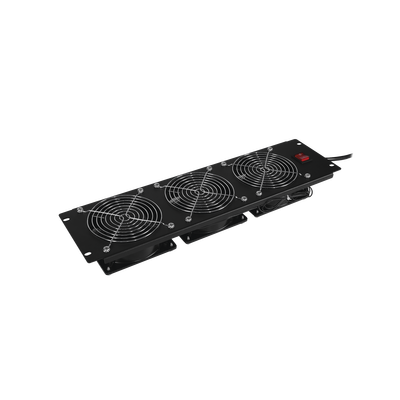 Kit de 3 Ventiladores para Montaje en Rack de 19 in, Alimentación 120 Vca con Plug NEMA 5-15P, 3 UR, Color Negro