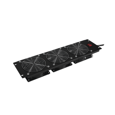 Kit de 3 Ventiladores para Montaje en Rack de 19 in, Alimentación 220 Vca con Plug IEC C14, 3 UR, Color Negro