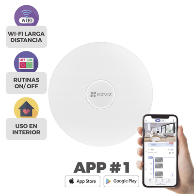 Hub Wi-Fi Para Sensores de Alarma / Soporta Hasta 32 Dispositivos / Configuración Mediante App EZVIZ / Protocolo Zigbee Para Vincular Accesorios / Alertas de Eventos Al  Instante