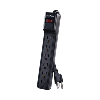 Multicontacto Con Supresor de Picos, Voltaje de Entrada 125 Vca NEMA 5-15P, Con 6 Salidas NEMA 5-15R, 1200 Joules