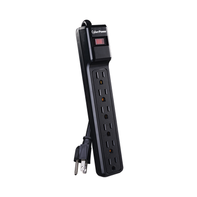 Multicontacto Con Supresor de Picos, Voltaje de Entrada 125 Vca NEMA 5-15P, Con 6 Salidas NEMA 5-15R, 1200 Joules