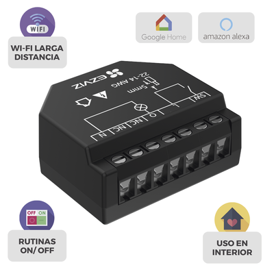 Relevador Wi-Fi  Inteligente / Ideal Para Control de Iluminación / 1 Salida para un Apagador / Control Remoto / Horarios Personalizados / Registro de Consumo