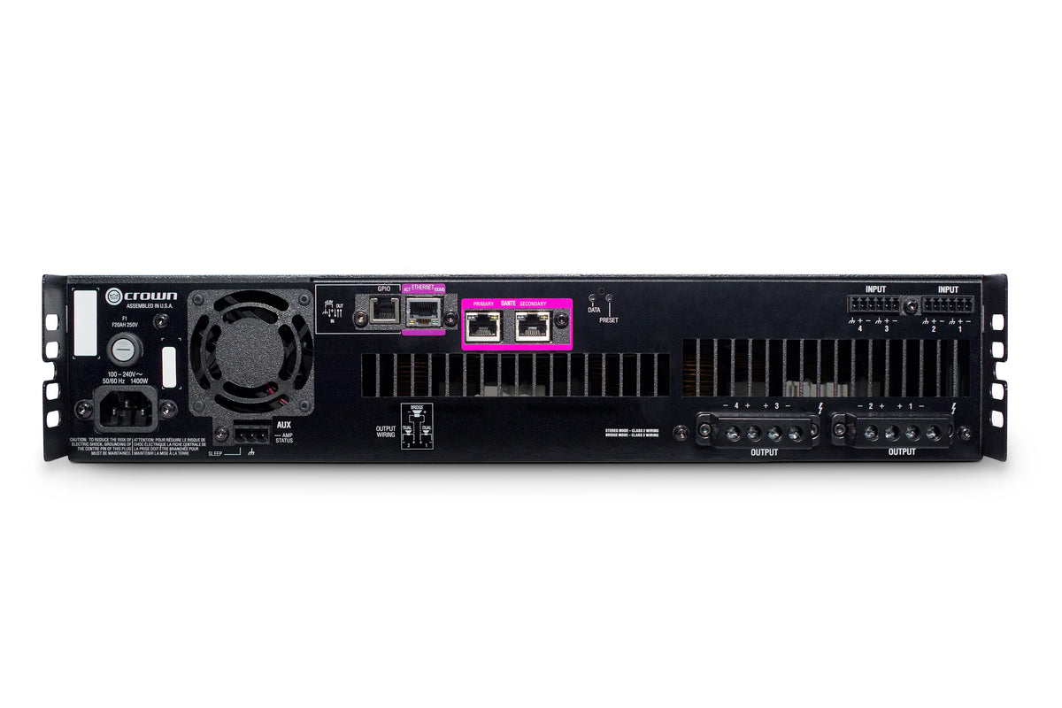 Crown DCi 4|300DA — Amplificador de Potencia Profesional de 4 Canales a 300W con Dante / AES67 y DSP