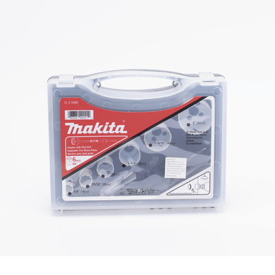 Kit de broca sierras (3/4 - 2 1/4 in) incluye 6 piezas de broca sierras, 2 adaptadores y resorte de expulsión.