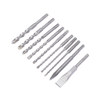 Juego con 10 piezas de brocas y cinceles SDS PLUS