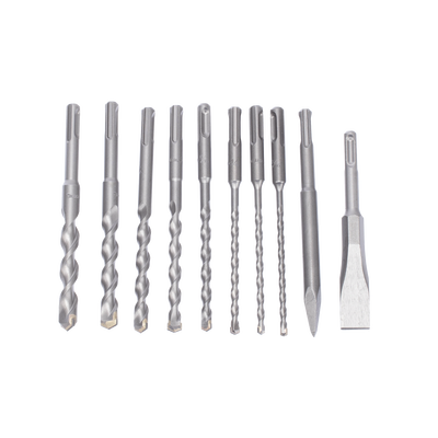 Juego con 10 piezas de brocas y cinceles SDS PLUS