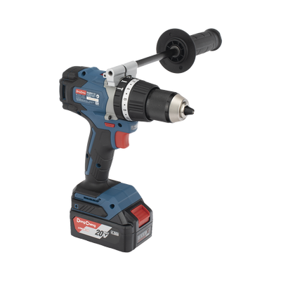 Rotomartillo / Taladro Inalámbrico sin carbones de 20V, incluye 2 Baterías de 4.0Ah, Cargador y Maletín.