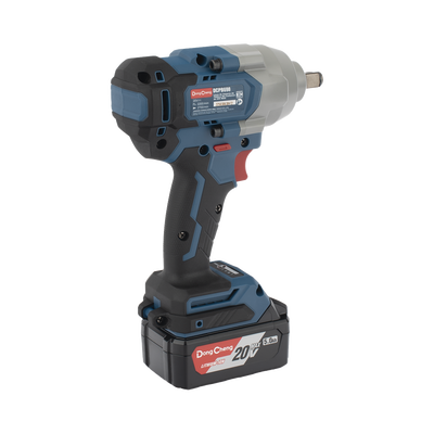 Llave de Impacto Inalámbrica de 20 V, incluye 2 Baterías de 5.0 AH, Cargador y Estuche plástico.