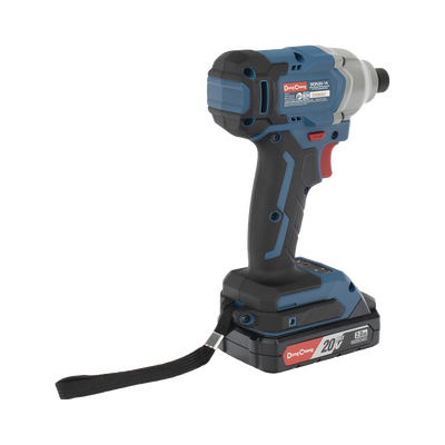 Atornillador de Impacto de 1/4 in. sin escobillas de 20V, incluye Batería de 2.0 Ah y Maletín