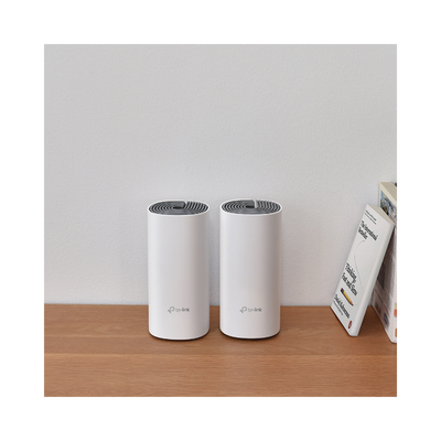 Kit de Router inalámbrico mesh Deco E4 para Hogar / Doble banda AC 1200  / 2 puertos 10/100 Mbps / Compatible con amazon alexa.
