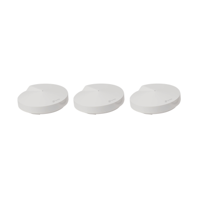 Kit 3 Routers Inalámbricos MESH Interior para Hogar / Doble Banda Wi-Fi 5 AC1300 Mbps / 2 Puerto Gigabit WAN/LAN / 4 Antenas Internas / Administración Mediante la App Deco (iOS, Android) / Protección HomeCare
