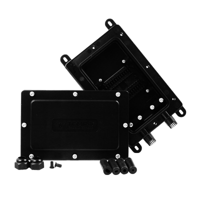 Cierre de Empalme Interior/Exterior para 12 fusiones, IP68, 2 puertos laterales