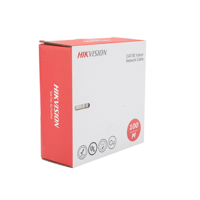 Bobina de Cable UTP 100 Mts / Cat 5E (24 AWG) / Color Blanco / PVC (CM) / Uso en Interior / 100% Cobre / Aplicaciones de CCTV y Redes de Datos