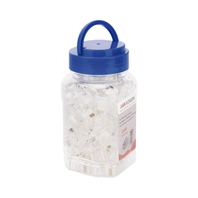 Bote con 100 Piezas de Plug Modular RJ45 / Cat 6 / Chapado en Oro a 30 Micras / Sin Blindaje / Facil Instalación / Uso Interior / Soporta Norma TIA-568B / Cumple con RoHS 2.0