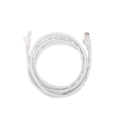 Cable de Parcheo (Patch Cord) / UTP / Cat. 6 (24 AWG) / 2 Metros / Color Blanco/ Ideal para PoE+ / Interior