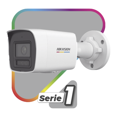 [Dual Light + ColorVu] Bala IP 2 Megapixel / Lente 2.8 mm / 30 mts IR + 30 mts Luz Blanca / Micrófono Integrado / ACUSENSE Lite / Exterior IP67 / dWDR / PoE / Micro SD
