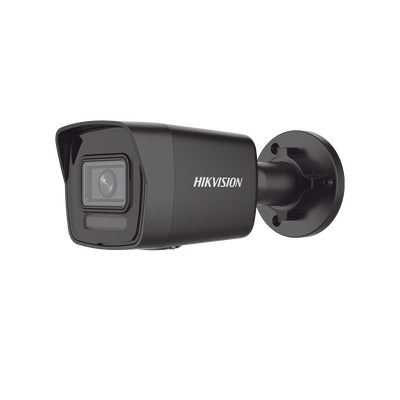 [Dual Light] Bala IP 4 Megapixel / Color Negro /  Lente 2.8 mm / 30 mts IR + 30 mts Luz Blanca / Micrófono Integrado / ACUSENSE Lite / Exterior IP67 / H.265 / PoE  / Micro SD