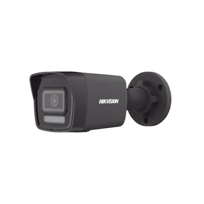 [Dual Light] Bala IP 4 Megapixel / Color Negro /  Lente 2.8 mm / 30 mts IR + 30 mts Luz Blanca / Micrófono Integrado / ACUSENSE Lite / Exterior IP67 / H.265 / PoE  / Micro SD