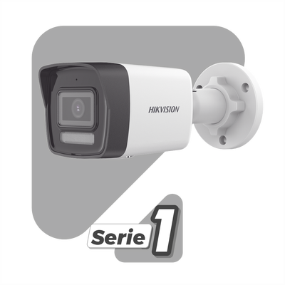 [Dual Light] Bala IP 4 Megapixel / Lente 2.8 mm / 30 mts IR + 30 mts Luz Blanca / Micrófono Integrado / ACUSENSE Lite / Exterior IP67 / H.265 / PoE  / Micro SD