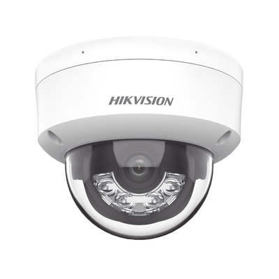 [Dual Light] Domo IP 2 Megapixel / Lente 2.8 mm / 30 mts IR + 30 mts Luz Blanca / Micrófono Integrado / Antivandálico IK08 / ACUSENSE Lite / Exterior IP67 / H.265 / PoE / ONVIF / Micro SD