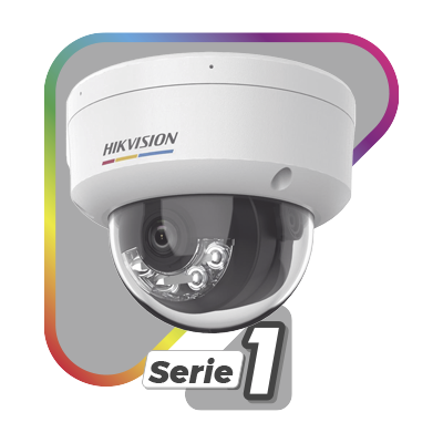 [Dual Light + ColorVu] Domo IP 2 Megapixel / Lente 2.8 mm / 30 mts IR + 30 mts Luz Blanca / Micrófono Integrado / ACUSENSE Lite / Exterior IP67 / IK08 / dWDR / PoE / Micro SD