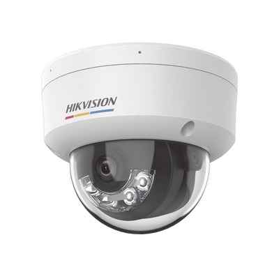 [Dual Light + ColorVu] Domo IP 4 Megapixel / Lente 2.8 mm / 30 mts IR + 30 mts Luz Blanca / Micrófono Integrado / ACUSENSE Lite / Exterior IP67 / IK08 / WDR 120 dB / PoE / Micro SD