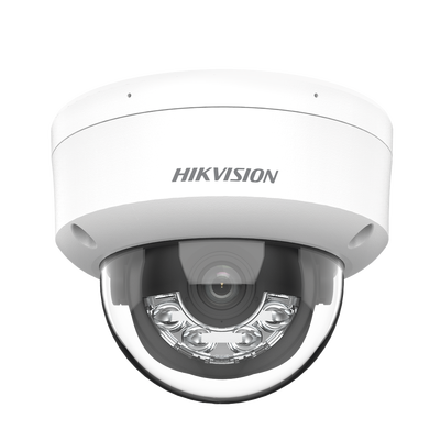[Dual Light] Domo IP 6 Megapixel / Lente 2.8 mm / 30 mts IR + 30 mts Luz Blanca / Micrófono Integrado / Antivandálico IK08 / ACUSENSE Lite / Exterior IP67 / H.265 / PoE / ONVIF / Micro SD
