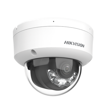[Dual Light] Domo IP 8 Megapixel (4K) / Lente 2.8 mm / 30 mts IR + 30 mts Luz Blanca / Micrófono Integrado / IK08 / ACUSENSE Lite / Exterior IP67 / H.265 / PoE / ONVIF