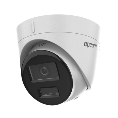 [Dual Light] Turret IP 2 Megapixel / Lente 2.8 mm / 30 mts IR + 30 mts Luz Blanca / Micrófono Integrado / ACUSENSE Lite / Exterior IP67 / H.265 / PoE / ONVIF / Micro SD