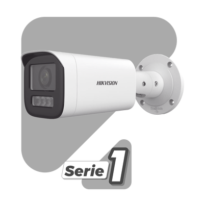Bala IP 4 Megapíxel / Lente Motorizado 2.8 a 12 mm / Dual Light (50 mts IR + 50 mts Luz Blanca) / ACUSENSE Lite / Microfono Integrado / Exterior IP67 / WDR 120 dB / PoE  / Micro SD / Alarmas I/O