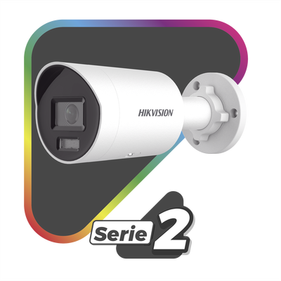 [Dual Light + ColorVu] Bala IP 4 Megapixel / Lente 2.8 mm / 40 mts IR + 40 mts Luz Blanca /  Microfono Integrado / Exterior IP67 /   WDR 130 dB / ACUSENSE / Captura Facial /  PoE / ACUSEARCH