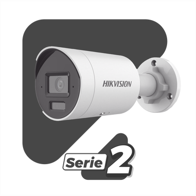 [Dual Light + 2 Micrófonos Integrados] Bala IP 8 Megapixel (4K) / Lente 2.8 mm / 40 mts Luz Blanca + 40 mts IR / ACUSENSE / Exterior IP67 / WDR 120 dB / PoE  / Micro SD / Metal / ACUSEARCH
