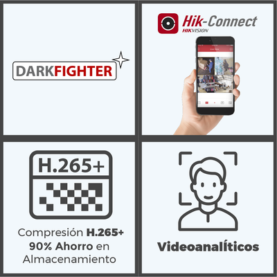 Bala IP 8 Megapixel (4K) / 30 metros IR EXIR / Lente 2.8 mm / WDR 120 dB / PoE / Exterior IP67 / IK10 / Videoanaliticos Integrados / Onvif / MicroSD