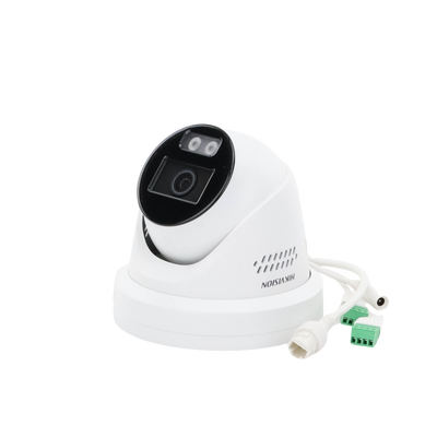 [Dual Light + ColorVu] Turret IP 4 Megapixel / Lente 2.8 mm / 30 mts IR + 30 mts Luz Blanca / Exterior IP67 / Luz Intermitente y Alerta de Audio / Micrófono Integrado / Videoanaliticos (Filtro de Falsas Alarmas) / WDR 130 dB / Captura Facial