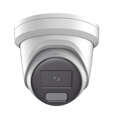 [Dual Light + ColorVu] Turret IP 4 Megapixel / Lente 2.8 mm / 30 mts IR + 30 mts Luz Blanca / Exterior IP67 / Luz Intermitente y Alerta de Audio / Micrófono Integrado / Videoanaliticos (Filtro de Falsas Alarmas) / WDR 130 dB / Captura Facial