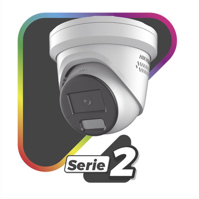 [Dual Light + ColorVu] Turret IP 4 Megapixel / Lente 2.8 mm / 30 mts IR + 30 mts Luz Blanca / Exterior IP67 / Luz Intermitente y Alerta de Audio / Micrófono Integrado / Videoanaliticos (Filtro de Falsas Alarmas) / WDR 130 dB / Captura Facial