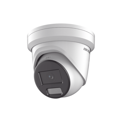[Dual Light + ColorVu] Turret IP 4 Megapixel / Lente 2.8 mm / 40 mts IR + 40 mts Luz Blanca /  Microfono Integrado  / Exterior IP67 /   WDR 130 dB / ACUSENSE / Captura Facial / ACUSEARCH