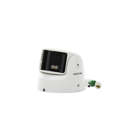 [FlexVu] [ PROTECCIÓN ACTIVA ] Turret IP Panorámica 4 Megapíxel / 2 Lentes 2.8 mm (180°) / Imagen a Color 24/7 (ColorVu) / PoE / WDR 130° / IP67 / ACUSENSE / Luz Estroboscópica y Alarma Audible / 30 mts Luz Blanca / Mic