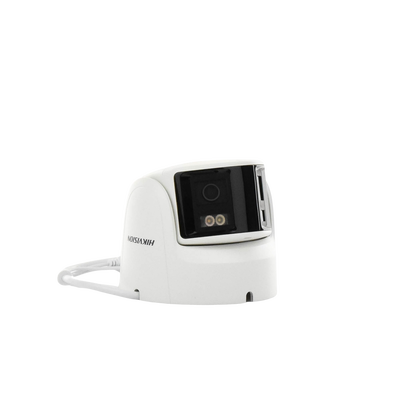 [FlexVu] [ PROTECCIÓN ACTIVA ] Turret IP Panorámica 4 Megapíxel / 2 Lentes 2.8 mm (180°) / Imagen a Color 24/7 (ColorVu) / PoE / WDR 130° / IP67 / ACUSENSE / Luz Estroboscópica y Alarma Audible / 30 mts Luz Blanca / Mic