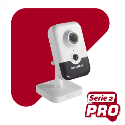 Cubo IP 2 Megapixel / Serie PRO / WiFi / Lente 2.8 mm / 10 mts IR EXIR / PoE / Sensor PIR / H.265+ / Interior / Micro SD / Audio de Dos Vías