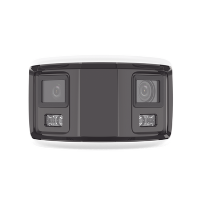 [FlexVu] [ PROTECCIÓN ACTIVA ] Bala IP Panorámica 8 Megapixel (4K) / 2 Lentes 4 mm (180°) / Imagen a Color 24/7 (ColorVu) / PoE / WDR 130° / IP67 / ACUSENSE / Luz Estroboscópica y Alarma Audible / 40 mts Luz Blanca / Micro SD