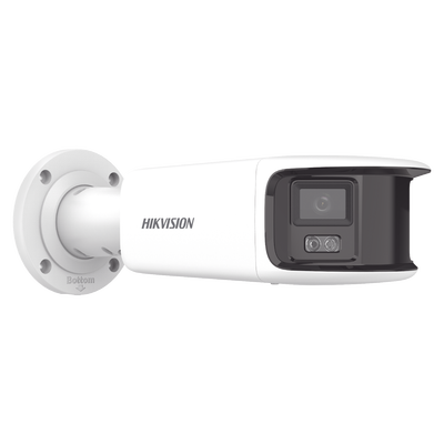 [FlexVu] [ PROTECCIÓN ACTIVA ] Bala IP Panorámica 8 Megapixel (4K) / 2 Lentes 4 mm (180°) / Imagen a Color 24/7 (ColorVu) / PoE / WDR 130° / IP67 / ACUSENSE / Luz Estroboscópica y Alarma Audible / 40 mts Luz Blanca / Micro SD