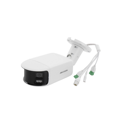 [FlexVu] [ PROTECCIÓN ACTIVA ] Bala IP Panorámica 8 Megapixel (4K) / 2 Lentes 4 mm (180°) / Imagen a Color 24/7 (ColorVu) / PoE / WDR 130° / IP67 / ACUSENSE / Luz Estroboscópica y Alarma Audible / 40 mts Luz Blanca / Micro SD