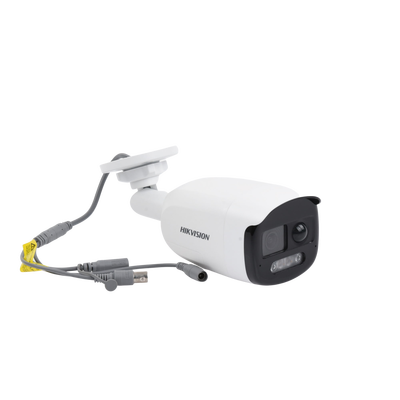 [ColorVu] Bala TURBOHD 2 Megapixel (1080p) / Imagen a Color 24/7 / Lente 2.8 mm / Luz Blanca 40 mts / Exterior IP67 / WDR 130 dB / Sensor PIR / Sirena Integrada / Salida de Audio Estrobo ROJO - AZUL / Micrófono Integrado