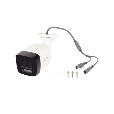 [Audio Bidireccional + Dual Light + ColorVu] Bala TURBOHD 3K  (5 Megapixel) / Lente 2.8 mm Angulo de vision 112° / 30 mts IR EXIR + 20 mts Luz Blanca / Micrófono y Bocina Integrado / Exterior IP67 / Metal / dWDR