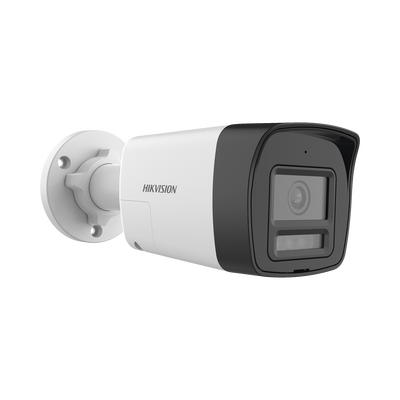 [Audio Bidireccional + Sirena & Estrobo + Dual Light + ColorVu] Bala TURBOHD 4K (8 Megapixel) / Lente 2.8 mm / 30 mts IR EXIR + 20 mts Luz Blanca / Micrófono y Bocina Integrado / Exterior IP67 / Metal / dWDR