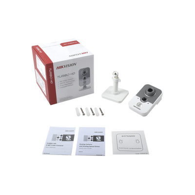 Cubo TURBO 1080p / TECNOLOGÍA PIR / Gran Angular 103º / Lente 2.8 mm / IR EXIR Inteligente 20 mts / Micrófono Integrado / Interior