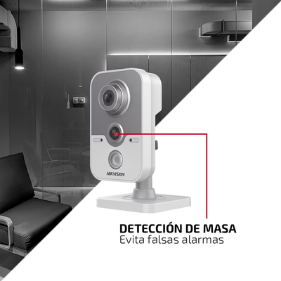 Cubo TURBO 1080p / TECNOLOGÍA PIR / Gran Angular 103º / Lente 2.8 mm / IR EXIR Inteligente 20 mts / Micrófono Integrado / Interior