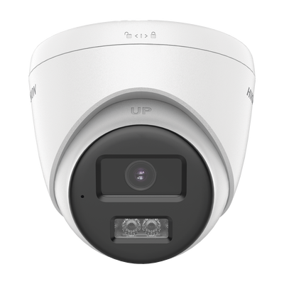 [Audio Bidireccional + Dual Light + ColorVu] Turret TURBOHD 4K (8 Megapixel) / Lente 2.8 mm / 40 mts IR EXIR + 40 mts Luz Blanca / Micrófono y Bocina Integrado / Exterior IP67 / dWDR